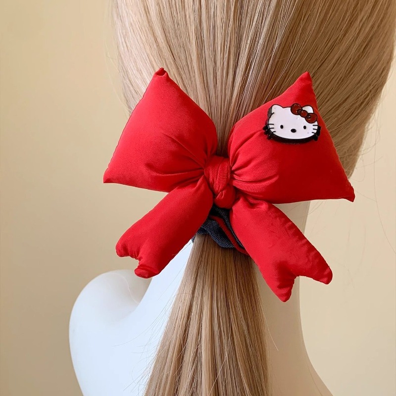 Hair Care Korean Products - Sevimli karikatür kırmızı Hello kitty fiyonk